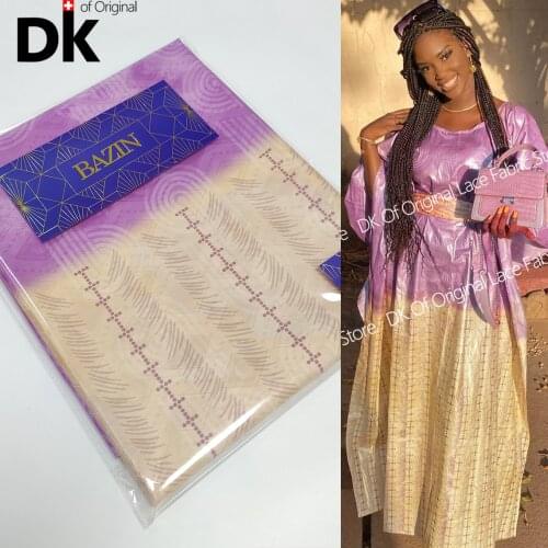 5 Yards African Lace Fabric 2021 High Quality Lace Senegal Basin Riche Brocade Sewing 100% Cotton Nigerian Bazin Riche Sewing