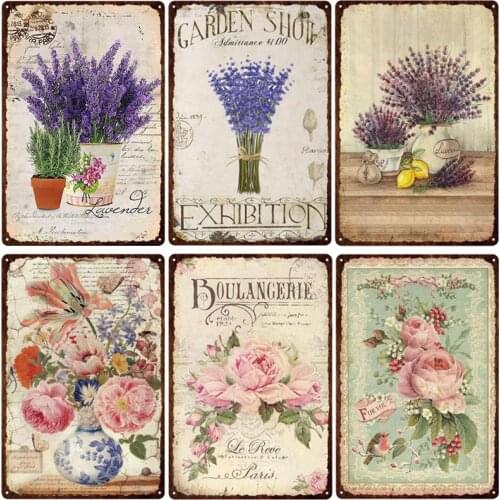 5D Diamond Painting Pastoral Flower Plaque Lavender Rose Diamond Embroidery Plates Poster Cross Stitch Home Decoration Gift