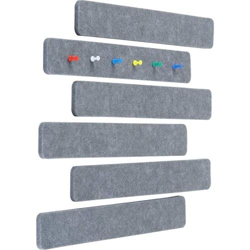 6Pcs Felt Bulletin Board Bar Strip Self-Adhesive Felt Board Strip for Office Classroom Home Wall Decorative