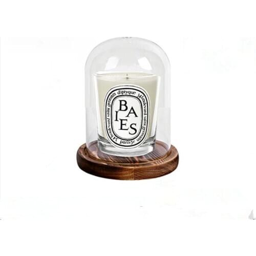 Free Shipping 2sets/pack 6*8cm Antique Base Cylinder Shape Glass Dome Home Decoration Transparent Cover Wedding Candle Holder