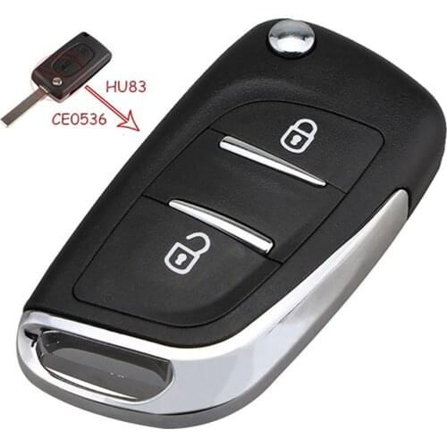 2 Buttons Remote Car Key Fob Shell Case Uncut Blade for Peugeot 307 408 308 3008