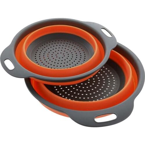 Foldable Silicone Colander Fruit Vegetable Washing Basket Strainer Strainer Collapsible Drainer Kitchen Tools With Handle