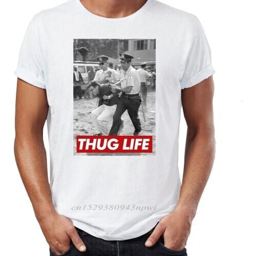 Hip Hop Men T-shirts Bernie Sanders Arrested Thug Life Awesome Artwork Printed Street Guys Tops & Tees Swag 100% Cotton Camiseta