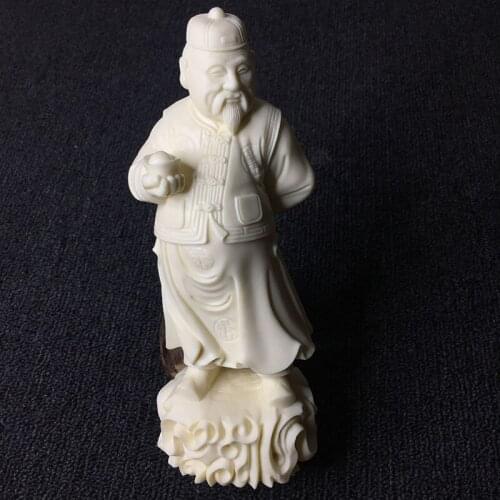 Chinese retro Rich manFigure statue White modern art handmade sculpture Home decoration statue 19cm