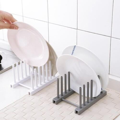 DIY Kitchen Racks Plastic Dish Lid Holder Kitchen tools Storage Rack Drain and Holder Storage White or Grey Kitchen accessories