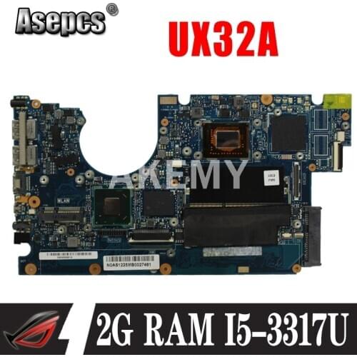 SAMXINNO For ASUS UX32A Laotop Mainboard UX32VD UX32V UX32A 90R-NYOMB1500Y Motherboard with 2G RAM I5-3317U
