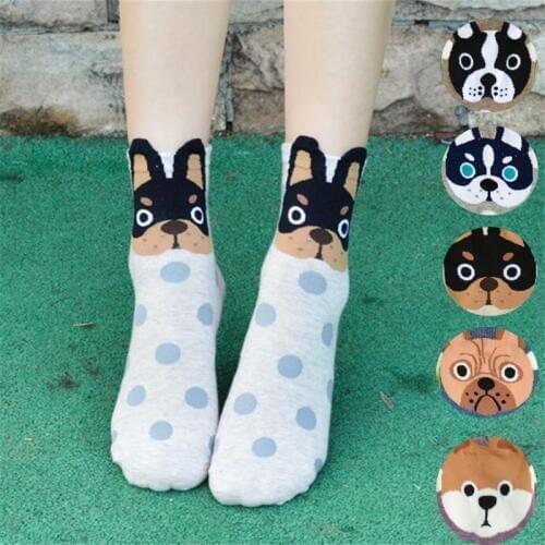 Hot sale! womens cute cartoon socks autumn-winter colorful animal dog socks ladies and women dress funny cotton thermal socks