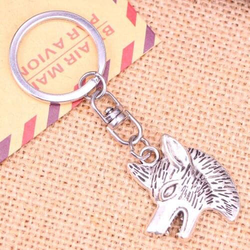 New Fashion Keychain 35*30 mm wolf dog wolfhound Pendants DIY Men Jewelry Car Key Chain Ring Holder Souvenir For Gift