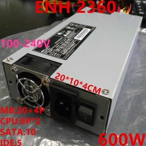 New Original PSU For Enhance 1U 600W Power Supply ENH-2360