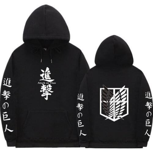 Attack on Titan Print Hoodie Men Fashion Loose Pullovers Casaul Tops Oversize Hoodie Sweatshirt Women Pullover Hoodies