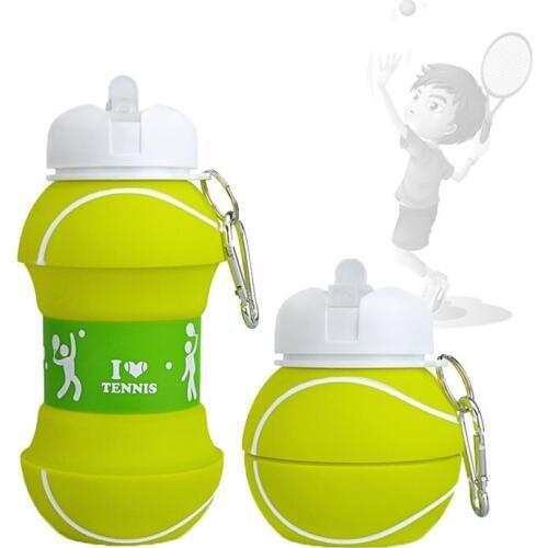 Fold Tennis Water Bottle Travel Hiking Office Camping School Sports Plastic Kettle Healthy Material Portable Kids Water Bottle