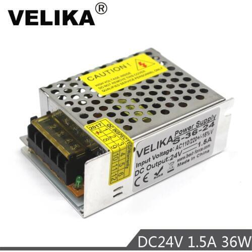 Universal 24V Power supply Led Driver 1.5A 36W Transformers 100-240V AC TO DC 24V SMPS for Strip Light Lamp CCTV 3D Printer CNC