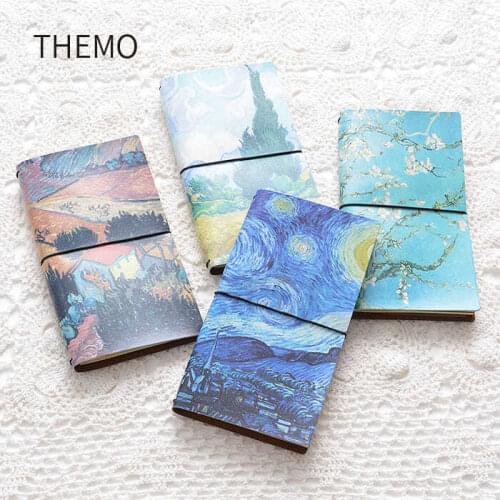 Controlled Van Gogh Monets Handbook Function and Efficiency Manual PU Leather Notebook Travel Handbook Notebook Stationery