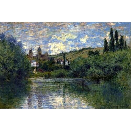 High quality Oil painting Canvas Reproductions Vetheuil (1880)453 By Claude Monet hand painted