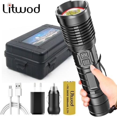 XHP100 High Quality Led Flashlight Micro USB Rechargeable Powerbank 18650 26650 Battery Torch Aluminum Zoomable Lantern