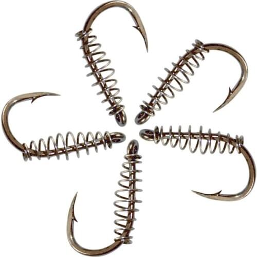 Wokotip 10pcs lot Spring Hook Barbed Circle Carp Hook Size 3 to 15 Without Fishing Line Jig Fly Fishing Hook Fishing Accessories