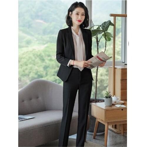 2021 Women Suit Set Spring and Autumn New Fashion Slim Professional 2 Piece Set Suit Womens Pantsuit