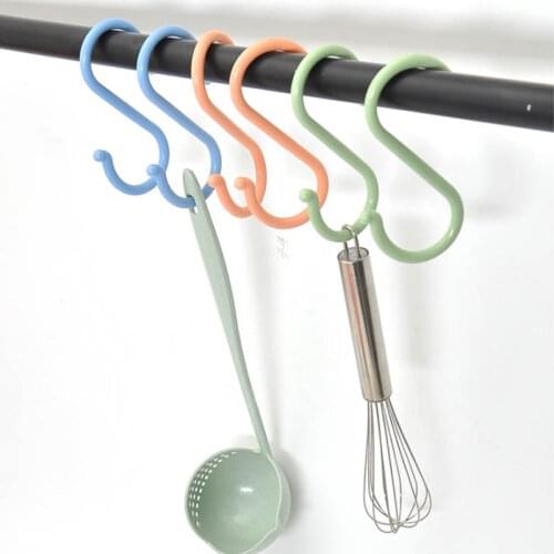 1Pcs Durable Home Organizer Multi-purpose Kitchen Hooks Portable Plastic Baby Stroller Hanger S Shape Clothing Rack