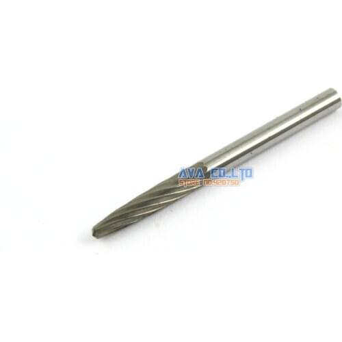 10 Pieces 3mm Tungsten Carbide Burr Rotary Cutter File 3mm Shank Single Cut (NO.5)
