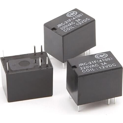 10pcs DC Mini Power Relay 6-pin PCB Mount Circuit Board Relays 3V 5V 12V