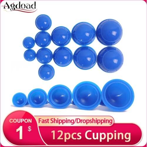 12pcs Silicone Cupping Set Plastic Vacuum Cupping Cups Set Body Massager Chinese Cupping Therapy Machine Health Care