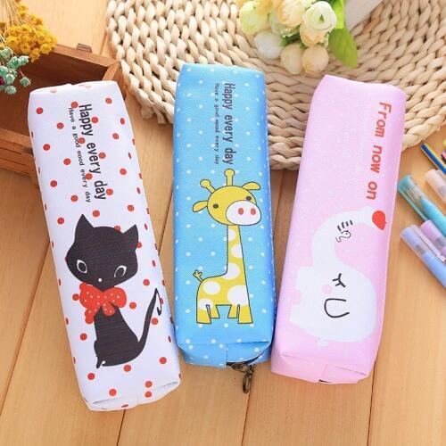 2PCS New pencil case cartoon PU leather storage bag large capacity student pencil bag school student office supplies