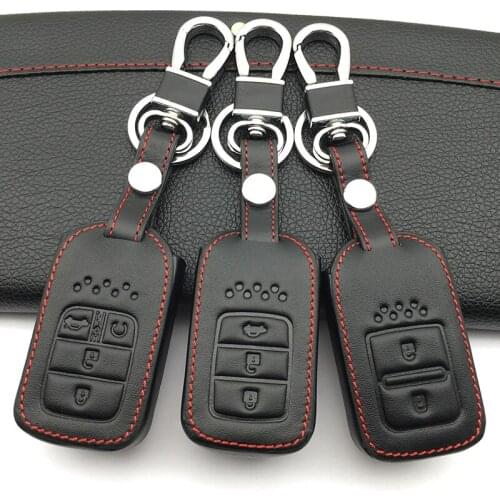2017 Super quality Car Key Shell Cover Leather Smart Case Key for Honda Fit Hr-V Civic Protection accort 3 buttons protect shell