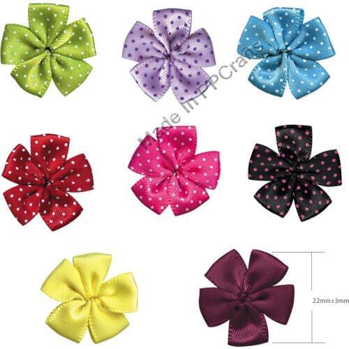 22MM Satin Double/Dots/Grosgrain/Organza Ribbon Petaled Bow For Packing Cloth Hairbow DIY Crafts 200pcs Free Shipping