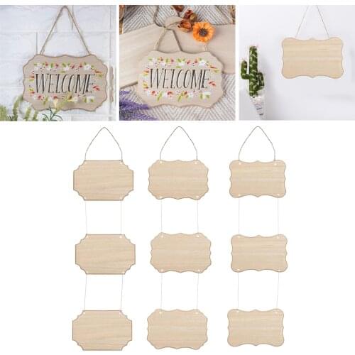 3Pcs Rectangle Natural Wood Log Slice Tree Bark Slices Decorative Wedding Sign Plaque Rustic Handing Decors DIY Pyrography Art