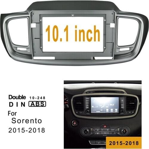 Car Stereo Radio DVD Fascia Panel Plate Trim Kit Frame 10.1Inch for KIA Sorento 2015-2018 Refitting Fascia Panel