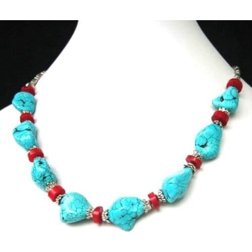 Free shipping Jew2929 Refined Tibet style Tibetan Silver stunning &Red Coral beads Necklace