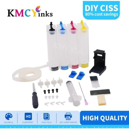 KMCYinks DIY ciss ink system for HP 302 for HP302 XL Ink Cartridge for Deskjet 1110 1111 1112 2130 2131 printer