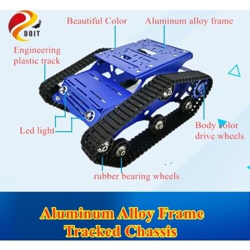 DOIT Tracked Robot Chassis YP100 with Aluminum Alloy Frame 12V High Power Motor Plastic Tracks for Robot Project Design