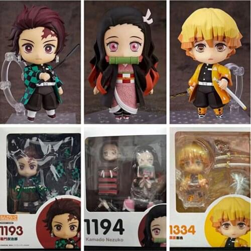 10cm Zenitsu Figure Q.ver Kimetsu no Yaiba Kamado Nezuko Tanjirou PVC Action Figure 2 Face 1334# Anime Demon Slayer Figure Toys