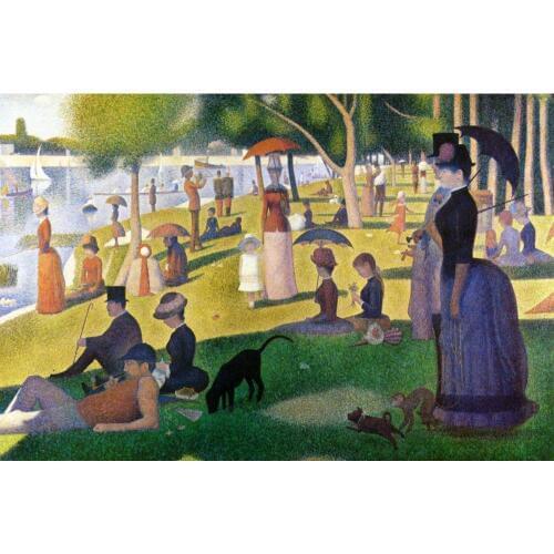 Canvas art Landscape oil painting Sunday Afternoon on the Island of La Grande Jatte by Georges Seurat Paintings handmade