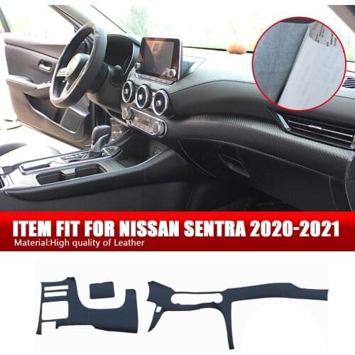Leather Central control dashboard sticker Dashboard Panel Decorative Strip Cover For Nissan Sentra 2020-2021