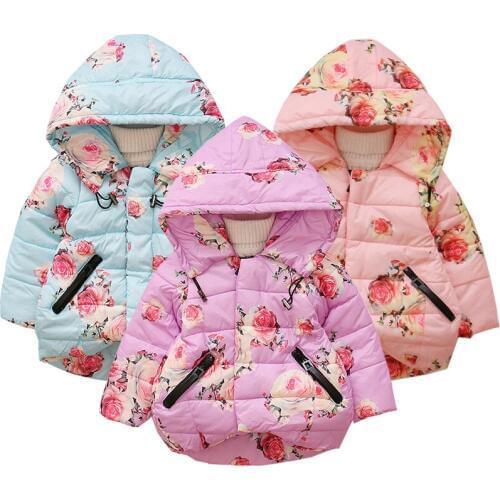 1- 4y Baby Girl Jacket Autumn Winter Hooded Children Down Jackets For Girls Coat Warm Kids Jacket Outerwear Toddler Girl Clothes