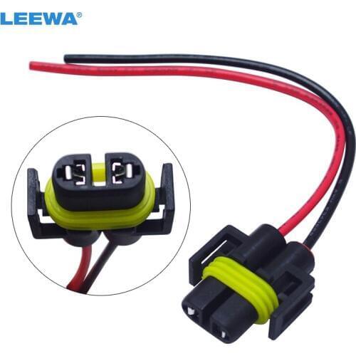 LEEWA 20pcs H11 Female Adapter Wiring Harness Socket Car Wire Connector Cable Plug For HID LED Headlight Fog Light