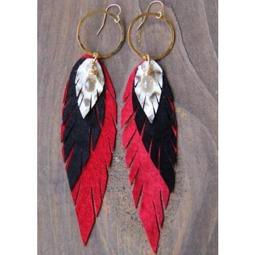 Earring Leaves with Tassels Leather Cutting Die Steel Die Leather Decoration Tool for Die Cutting Machine DIY Handicraft Cutter