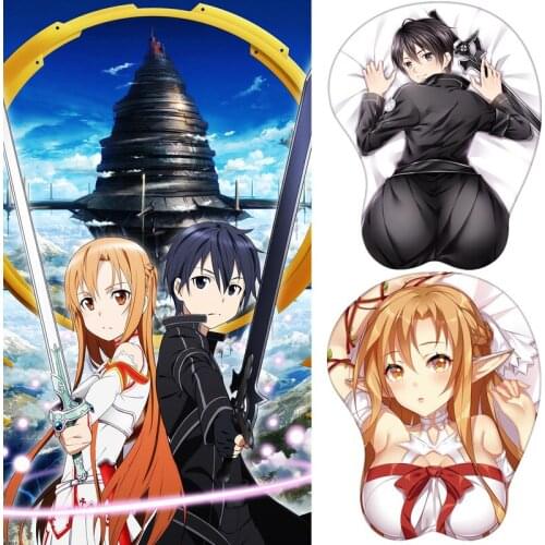 Sword Art Online SAO Kirigaya Kazuto Kirito Yūki Yuuki Asuna Cosplay Cute Wrist Rest silicon Mouse Pad Mat 3D Mousepad