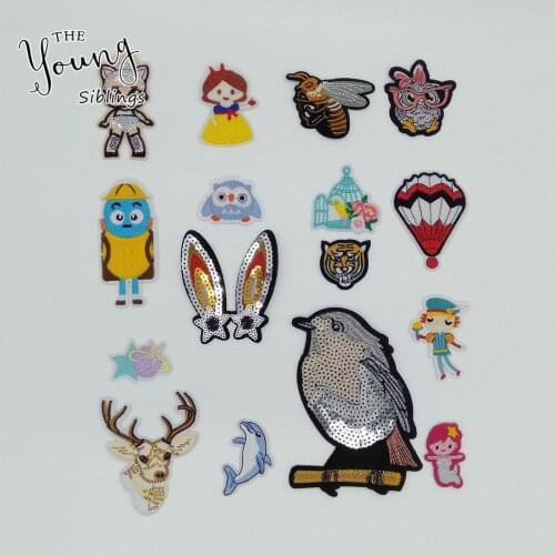 Fashion Cartoon DIY hot melt adhesive Badges Embroidery Applique Iron on patch Clothing Sewing Kids Decorate Patches Accessories