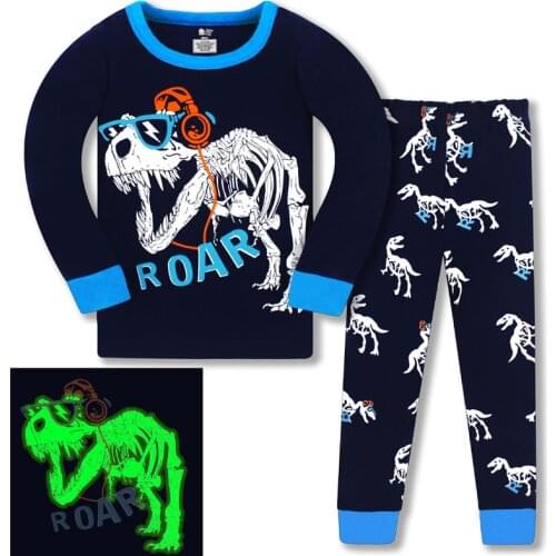 3-8T Children Dinosaurs Boys Girls Sleepwear Long Sleeve Cotton Pyjamas Autumn Spring Baby Clothing Sets New Kids Home Clothes