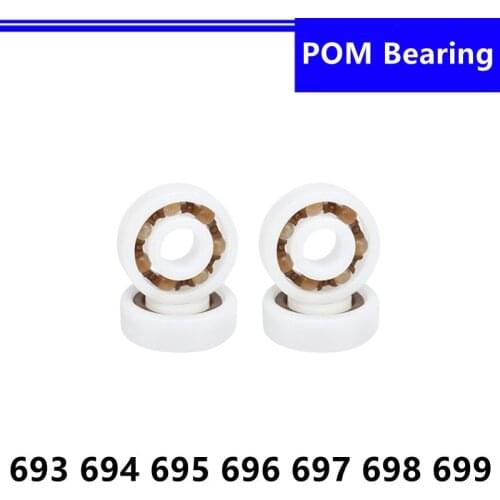 50Pcs POM Plastic Glass Ball Bearing Insulation 693 694 695 696 697 698 699 Nylon Cage No Rust Non-magnetic
