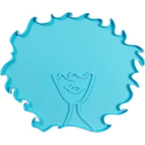 T84A Lion Head Coaster Tray Epoxy Resin Mold Cup Mat Pad Silicone Mould DIY Crafts Decorations Casting Tools