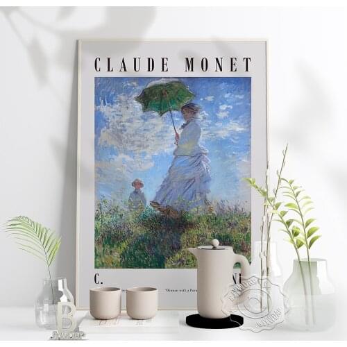 Claude Monet Exhibition Painting Poster, Monet Painting High Quality Art Print, Figure Painting Art Wall Home Decor, Tate Modern