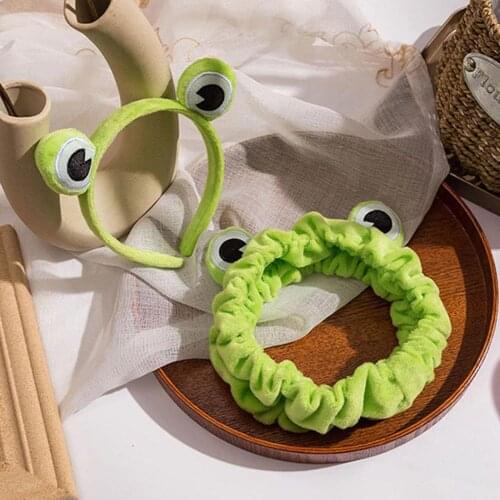 Funny Frog Makeup Headband Wide-brimmed Elastic Hairbands Cute Girls Hair Bands Women Hair Accessories Girls Hairband#L