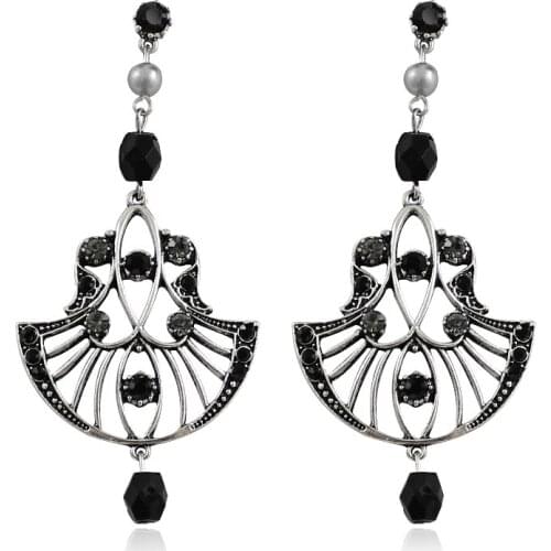 Fan-shaped Earrings Bohemian Carving Drop Earrings Fashion Office Womens for friends lover Jewelry party gift Brincos Aretes