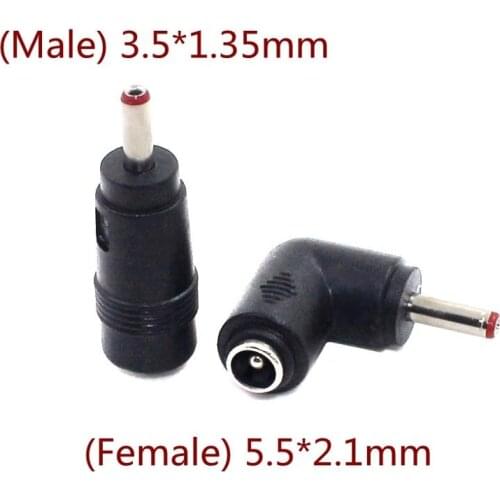 10Pcs/lot 3.5x1.35mm DC Power Male Plug Jack Connector Socket Adapter for Cabinet led light 5.5*2.1 Female to 3.5*1.35mm Male