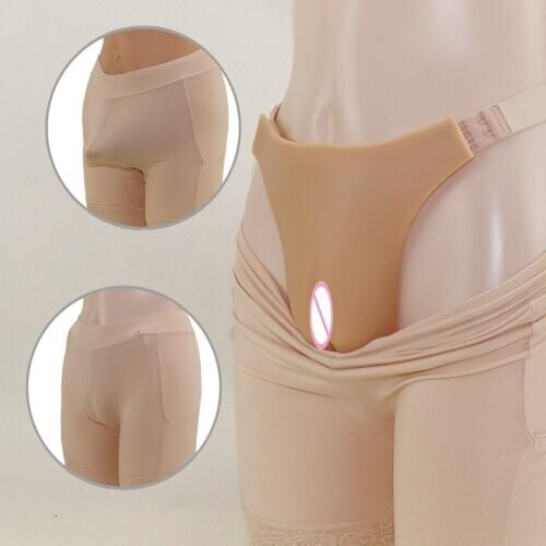 Silicone Realistic Vagina Panties Crossdresser Artificial Sex Fake Boxer Underwear Transgender Drag Queen Male to Female
