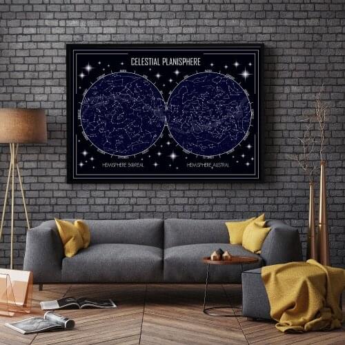 Nordic Posters And Prints Wall Pictures For Living Room Decor Star Map Abstract Celestial Planisphere Wall Art Canvas Painting